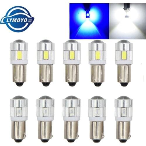 50pcs BA9S T4W 5730 6SMD Projector Car Interior reading White Side Tail Light T11 6smd 5630 led AUTO PARKING lamp red yellow 12V