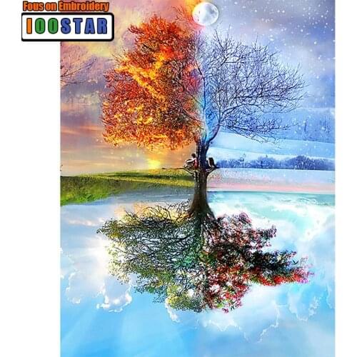 5d diamond embroidery Scenery kits cross-stitch season trees home decor diamond painting mosaic diy pcitures paint needlework