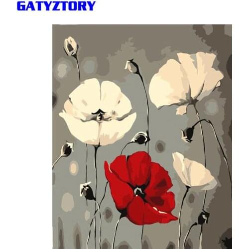 GATYZTORY Abstract Flowers Diy Painting By Number Kit Modern Wall Art Canvas Handpainted Oil Painting Unique Gift For Home Decor