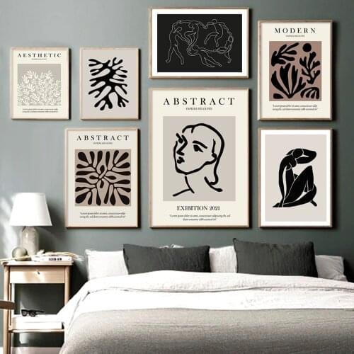 Matisse Abstract Shapes Boho Modern Minimalist Wall Art Canvas Paintings Poster Print Picture for Living Room Bedroom Home Decor