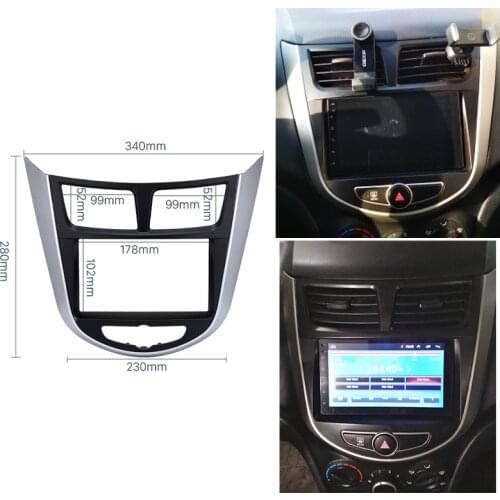 2 Din Car Radio Fascia for Hyundai i-25 Accent Solaris Verna Audio Panel Dash Mount DVD Trim Kit Face Surround CD Frame