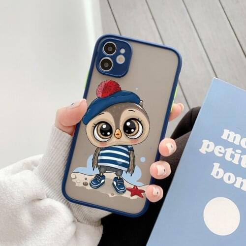 Cartoon Girl Gifts Cute Owl lovers Phone Case For Iphone X XS Max XR SE 2020 11 12 Pro Max 6s 8 7 Plus Hard Matte Back Cover