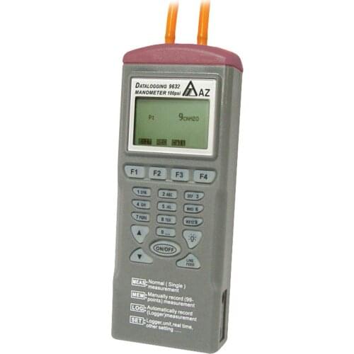 AZ9632 Digital Differential Manometer Data Logger 2 psi Pressure Meter Recorder