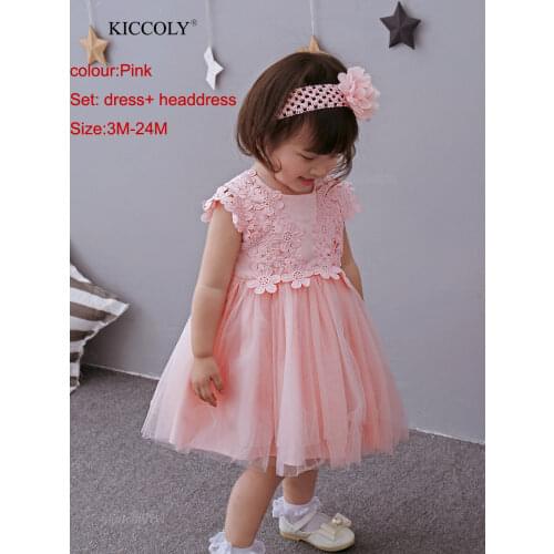 Hot baby dresses girl and coat 3Colour lace flower baptism dress birthday party baby girl clothes vestido infantil menina 3-24M