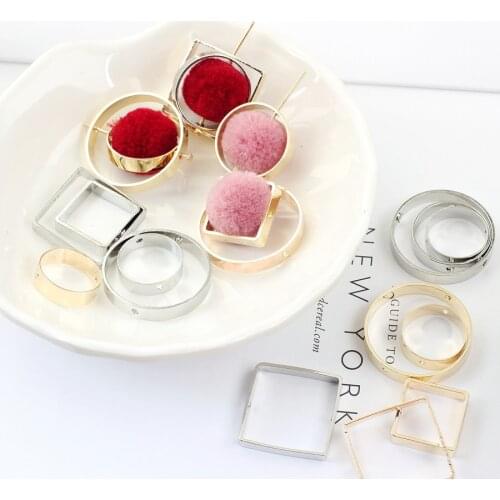 DIY minimalist geometric earrings earrings accessories Copper Silver Earrings Jewelry Affirmative circular green electroplating