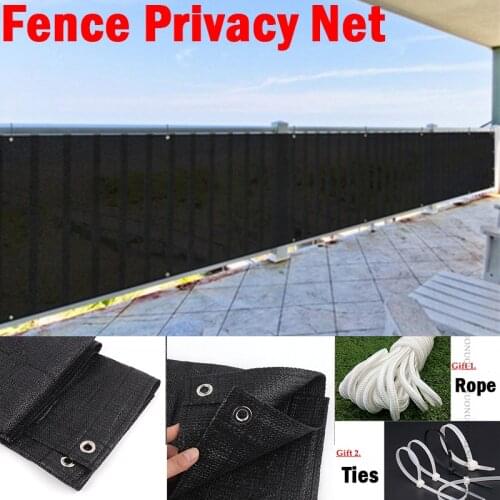 Width 1M/1.2M Black Balcony Shield UV Protection Privacy Screen Windproof Backyard Fence Screen Cover Swimming Pool Terrace Net