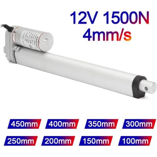 Electric Linear Actuator 100mm 150mm 200mm 250mm 300mm 350mm 400mm 450mm Stroke 12V DC Motor Linear Drive 1500N 3A Max