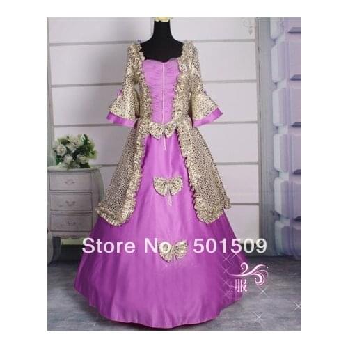 Purple/white medieval dress Renaissance Gown Costume Victorian Gothic/Marie Antoinette/civil war/Colonial Belle Ball