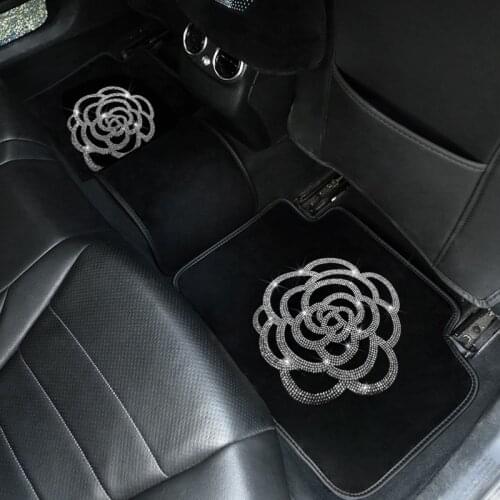 Crystal Rhinestone Car Mat Carpet Universal Car Floor Foot Mats Women Anti-Slip Car Interior Styling Auto Foot Pads