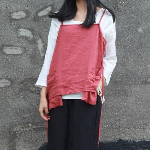 Johnature Vintage Cotton And Linen Womens Summer Tops 2021 New Solid Color Pockets Loose Comfortable Simple Vest Cami Tank Top