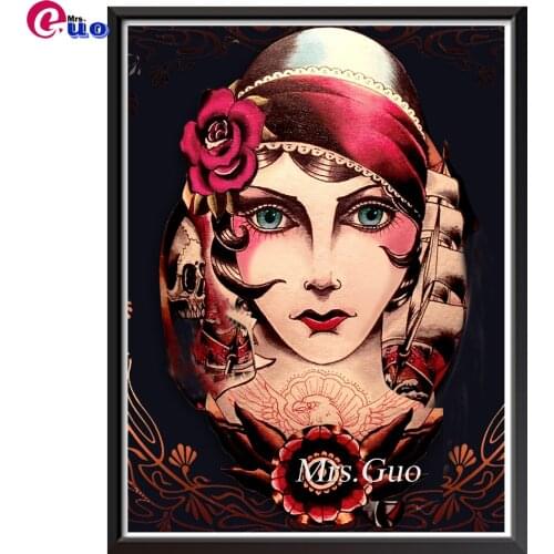 Evil Queen Skull Rose 5D DIY Diamond Painting Full Square/Round Diamond Embroidery Woman Home Decor Gift Mosaic Fantasy Pattern