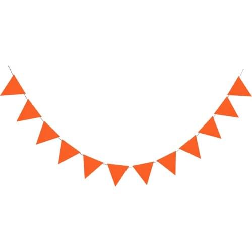 Hot Big 8M 18 Flags Orange Pennants Bunting Banner Wedding/Valentines day/birthday party Flags Hang Garland Decoration Supplies