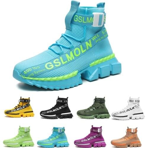 2021 Fashion Blue Socks Casual Shoes Men Designer Sneakers Breathable High Top Sneakers Men Hip Hop Man Shoes zapatillas hombre