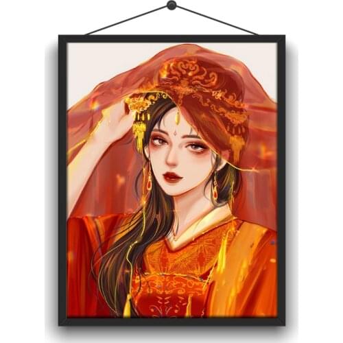 5D DIY Full Circle Diamond Embroidery Kit "beautiful Illustration Figures" Mosaic Home Handmade Crafts Decorative Paintings