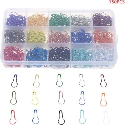 2020 New 750pcs/box Calabash Gourd Shape Metal Security Safety Pins Clips Knitting Stitch Marker Tag Pin