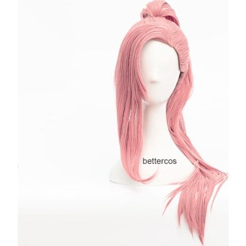 Anime SK∞ Cherry Blossom Cosplay Wig Long Straight Pigtail Pink Ponytail Heat Resistant Synthetic Hair Wigs + Free Wig Cap