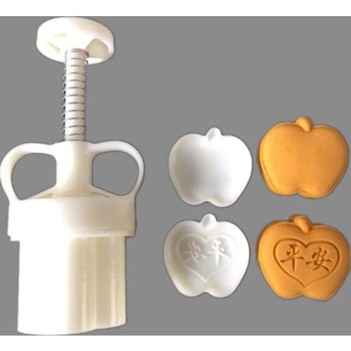 Plastic Mooncake Mold 50g Fruit Stamp Cookie Cutter Mould DIY Baking Accessories Mid-Autumn Festival Kitchen Gadgets