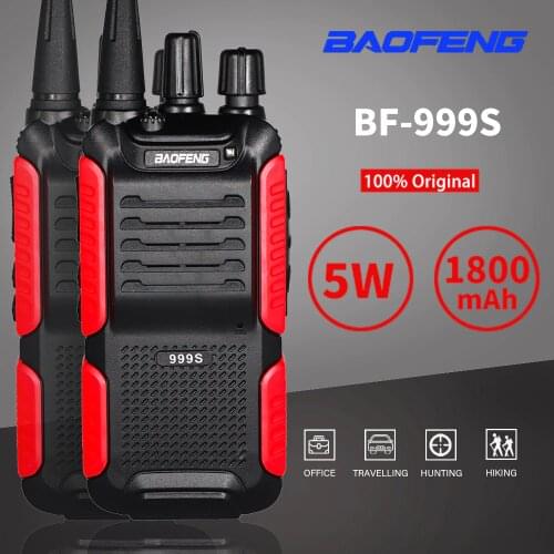 Baofeng BF-999S Plus Walkie Talkie 6km Talk Range 5W 1800mAh UHF 16 Channel Portable Two Way Radio Upgrade BF-888s CB Radio