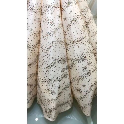 Glued glitter French tulle lace fabric African net lace fabric SYJ-51120 for wedding party dress