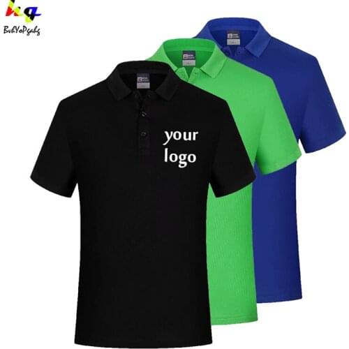 Customized/Printed DIY Brand Text Mens and Womens Polo Shirt Personalized Logo Short Sleeve Polo Collar Shirt