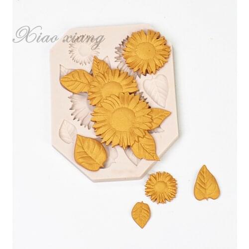 3D Sunflower Fondant Silicone Molds For Baking DIY Cake Baking Tools Sugar Cake Decorating Tools Kitchen Chocolate Mold M2146