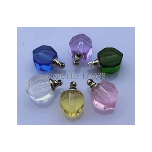 500pcs/lot heart shaped glutinous rice glass vials perfume Essential oil pendant SCREW CAP Art Rhinestone DIY necklace