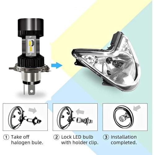 1PCS Universal H4 Led Motorcycle Headlight LED H4 Led Moto Bulbs Super Bright 6000K Motorbike Head Lamp Scooter Accessories Moto