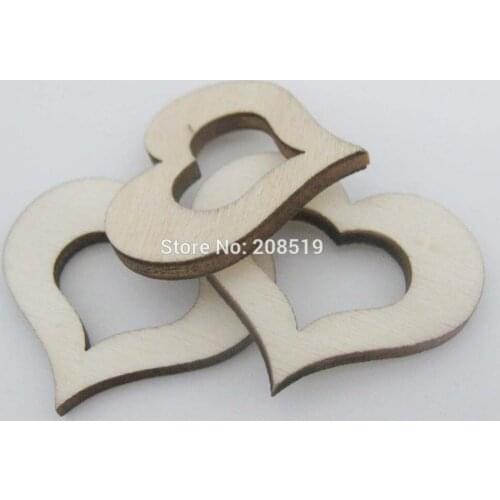 WBNWEO 100pcs Rustic wood heart for wedding decoration Handwork scrapbooking craft decor