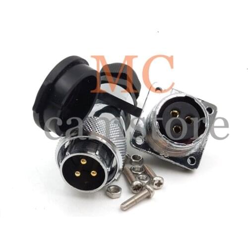 WS20, 3pin Waterproof connectors, LED power cable connector male and female, car connector, electrical power plug socket
