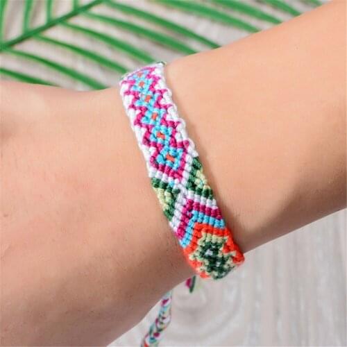 Jewelry Handmade Bracelet Women Weave Adjustable Wide Rope Men Colorful Braided 12pcs/lot