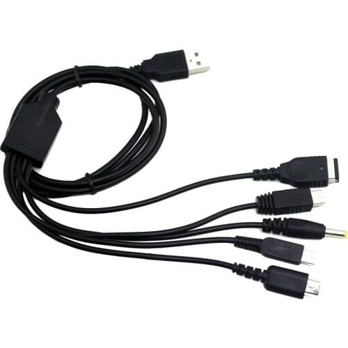 Charger Cable AMOOT 5 in 1 Multifunction USB Data Transfer Cable for PSP Nintendo WII U GBA SP 3DS NSDL XL DSI DIAN