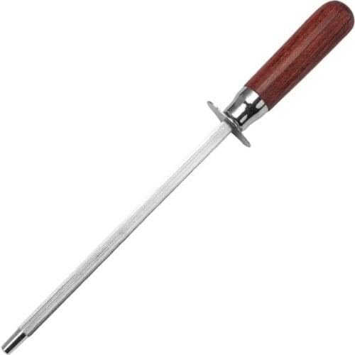10'' Professional Chef Knife Sharpener Rod Wooden Handle Sharpening Stick