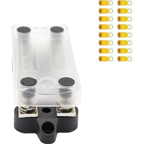 100A 6 Position Double Row Power Distribution Block Bus Bar with Terminals