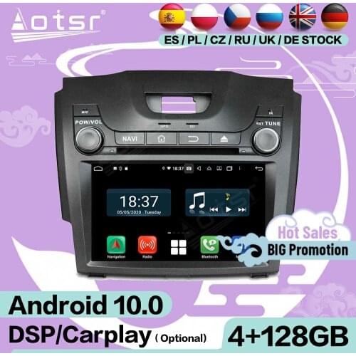 128G Carplay Multimedia Stereo Android 10 For Chevrolet S10 2013 2014 2015 2016 2017 GPS Navigation DSP Radio Receiver Head Unit