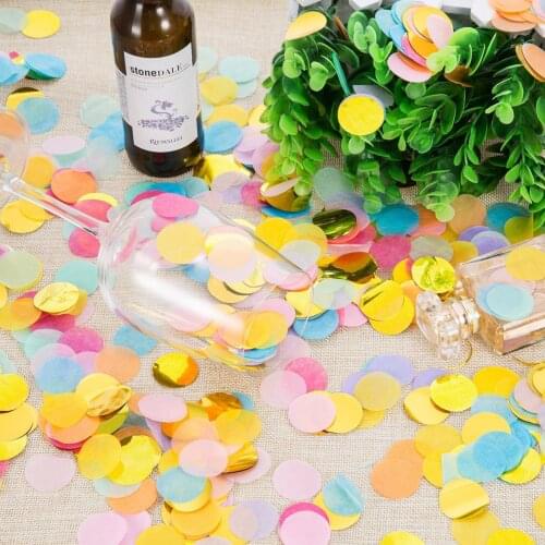 2.5cm 10g/Bag Colorful Confetti Mixed Colors Round Tissue Wedding Party Christmas Confetti Dots Decor for Filling Balloons