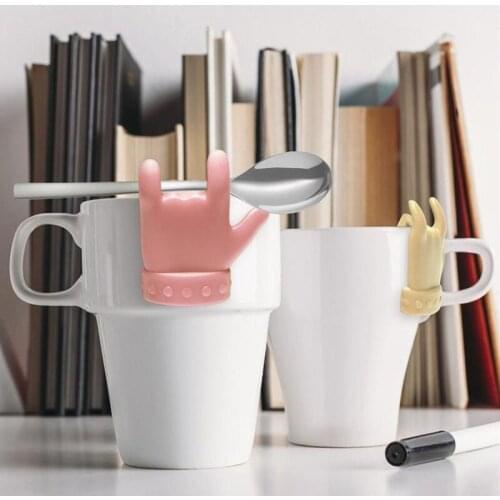 2PCS Creative Finger Tea Bag Holder Clip Cup Mug Tea Strainer Clips Tea Spoon Holder Silicone Tea Infuser Clips