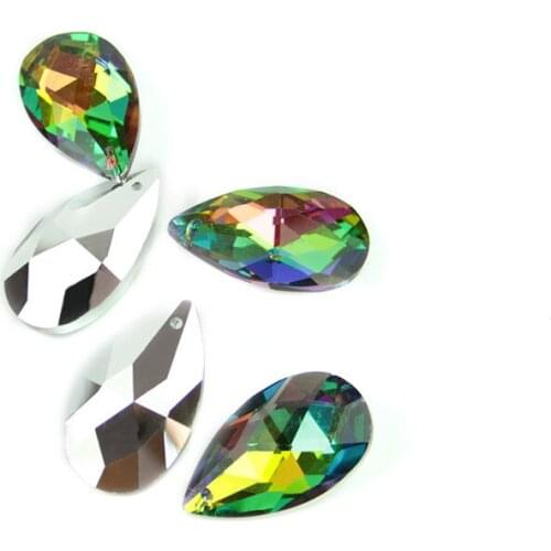 50mm Mix Color Teardrop K9 Glass Crystal Prisms Pendants Chandeliers Parts For Chandelier Suspension