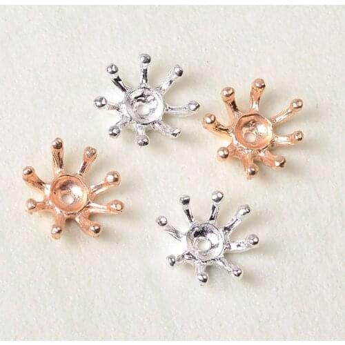 50Pieces/Lot 14mm Metal Flower Claw Spacers Bead Cap Diy Handmade Accessories Jewelry Making