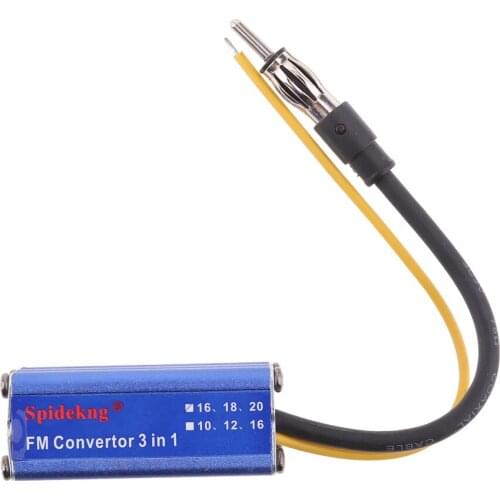 Aluminum Car 16MHz MP3 FM Radio Convertor Transmitter DC12V, Blue