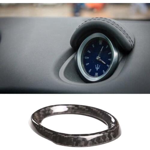 Car Interior Dashboard Clock Cover Decoration Frame Real Carbon Fiber Modified Sticker for Maserati Ghibli 2014-2021