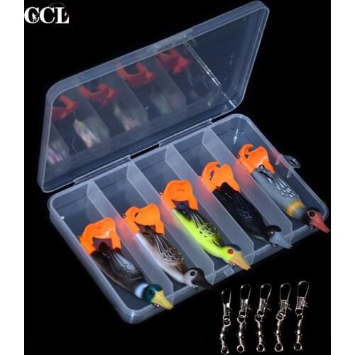 CCLTBA 5pcs/set 9.5cm 12g Topwater Bait Soft Duckling Baits Propeller Fishing Lures Soft Bait Fishing Tackle
