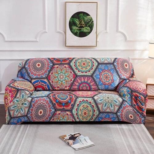 Bohemia Style Spandex Sofa Cover Mandala Flower Pattern Covers Towel Living Room Furniture Protective Armchair Couches Soft