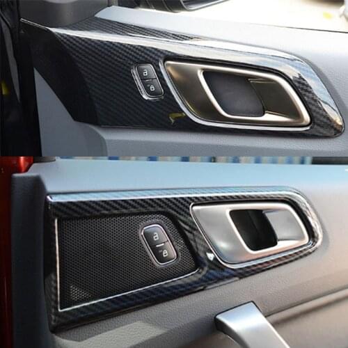 For Ford Ranger Everest Endeavour 2015-2019 Carbon fiber color Car Door Handle Bowl Frame Cover accessories