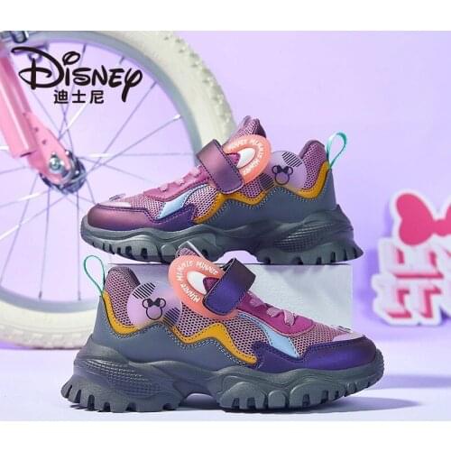 Disney cartoon Minnie mouse childrens sports shoes spring new girls mesh breathable non-slip baby running shoes