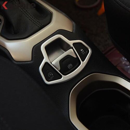 For Jeep Renegade 2014-2017 2018 2019 Hand Electrical Park Brake Handbrake Button Center Console Cover Trim Molding Car Styling