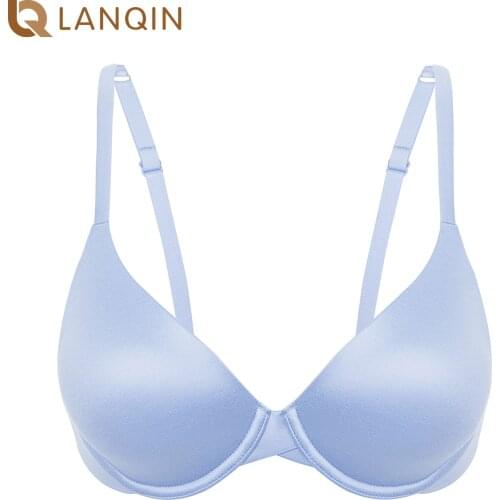 Women Seamless Push Up Bra Full Coverage Lightly Lined Underwire Brassiere T Shirt Bralette