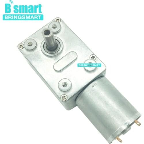 Bringsmart DC Motor High Torque12v DC Worm Gear Motor 3-210rpm Reversed 24v Self-lock Mini Reduction Box Micro tools JGY-370