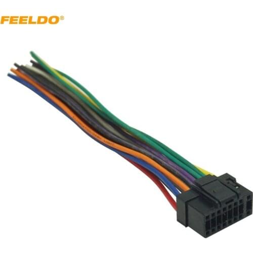 FEELDO 10Pcs Universal 16Pin Car Wire Harness Adapter Connector Plug Into Car DVD CD Radio Stereo #AM5701