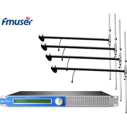 FMUSER FMT5.0-150H 100W 150W FM Transmitter Kit FM Broadcast Transmitter+4*DP100 FM Dipole Antenna+30m Cable For Radio Station