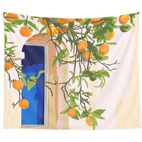 Plant illustration Tapestry Blanket Table Cloth Window Fruit Branch Hippie ins Tapestries Picnic Blanket edroom Decoration